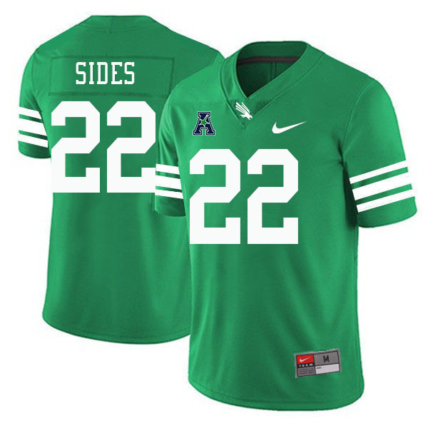 #22 Landon Sides North Texas Mean Green College Football Jerseys Stitched-Green